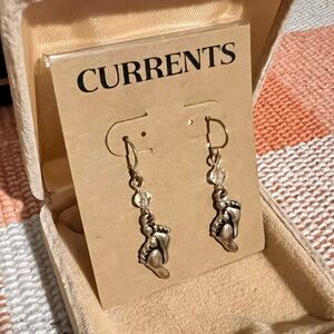 Silver Footprint Earrings